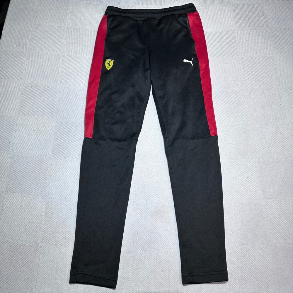 Puma Ferrari Race Track‎ Pants Mens Small Scuderia Black Red Activewear Modern